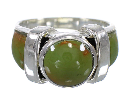 Sterling Silver And Turquoise Inlay Jewelry Ring Size 5-1/4 VX61502